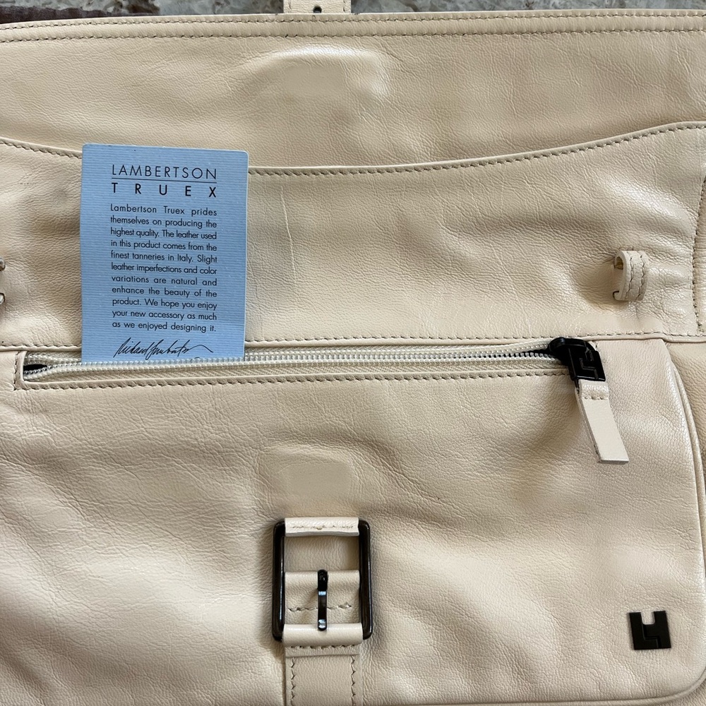 Lambertson Truex Cream Leather Clutch - Picture 4 of 9